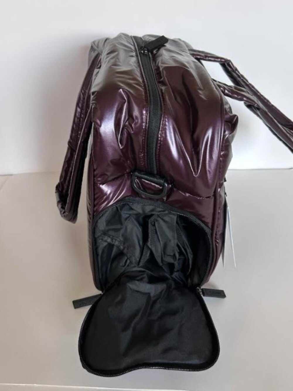 Calpak Luka Duffel Glazed Dark Cherry - Metallic Burgundy Travel Bag - Picture 8 of 11
